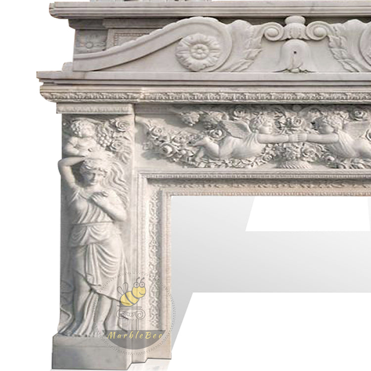Antique Marble Fireplace Mantel