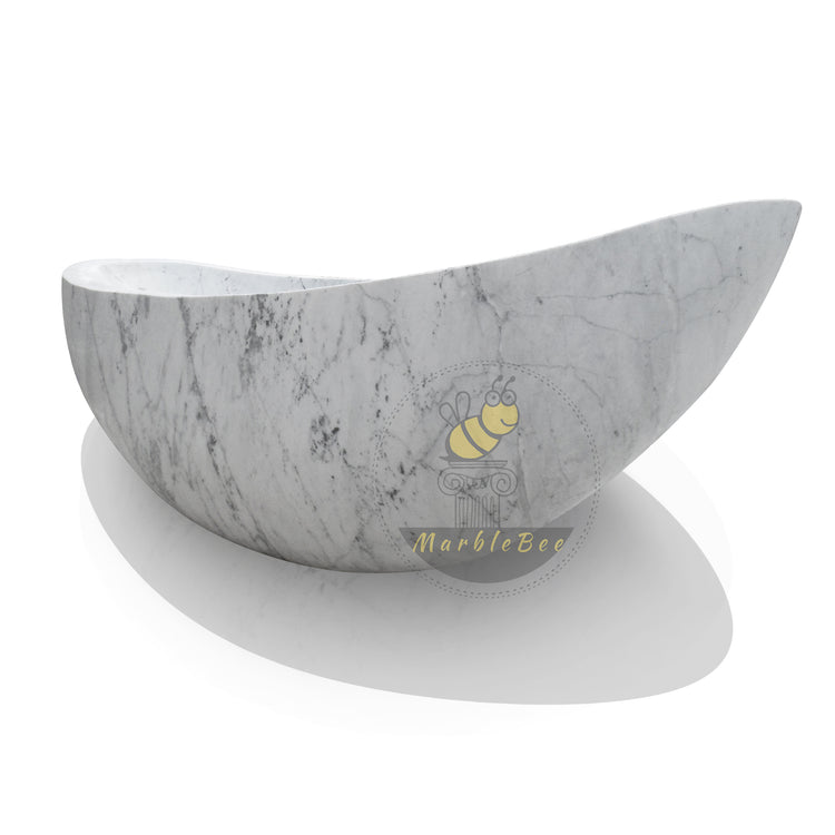 White Carrara Marble Bath