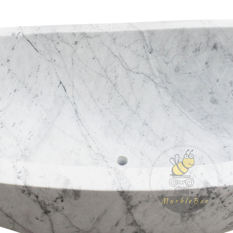 White Carrara Marble Bath