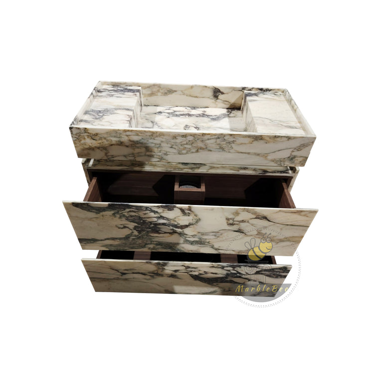 Marble Vanity with Drawer and Sink