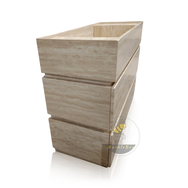 Travertine Bathroom Vanity with Drawer and Sink