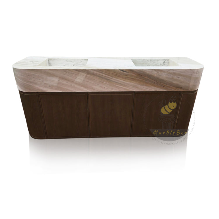 Marble bathroom vanity double sink