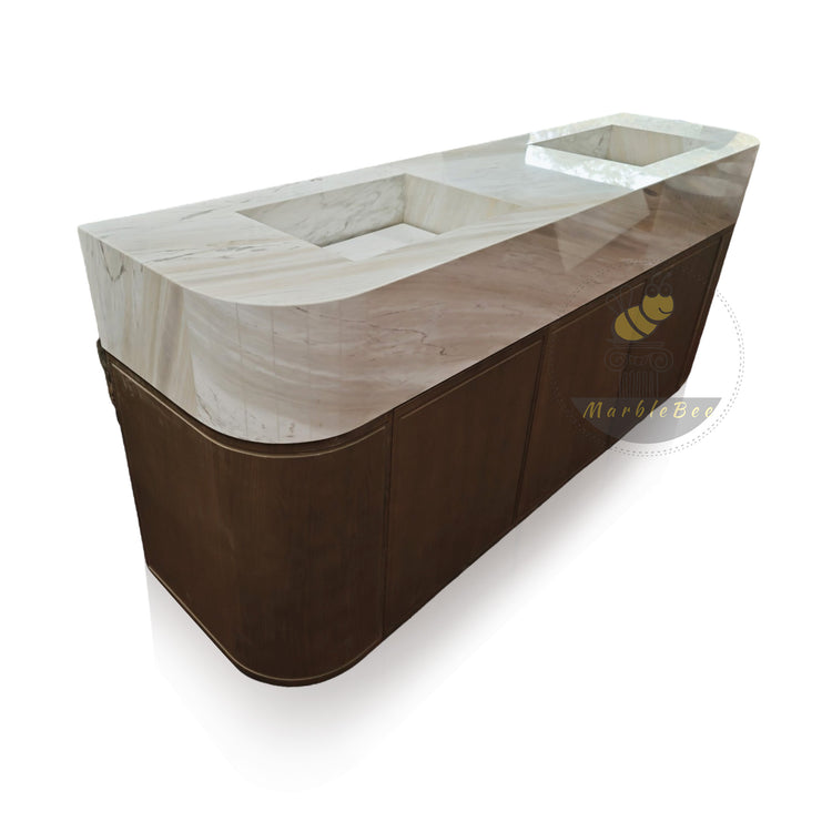 Marble bathroom vanity double sink