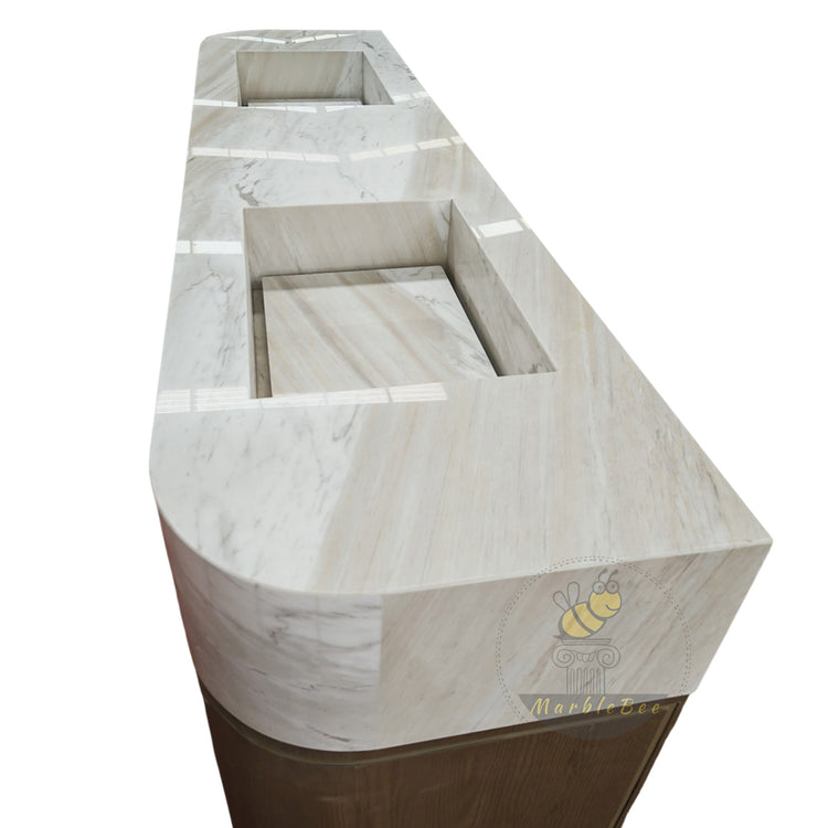 Marble bathroom vanity double sink