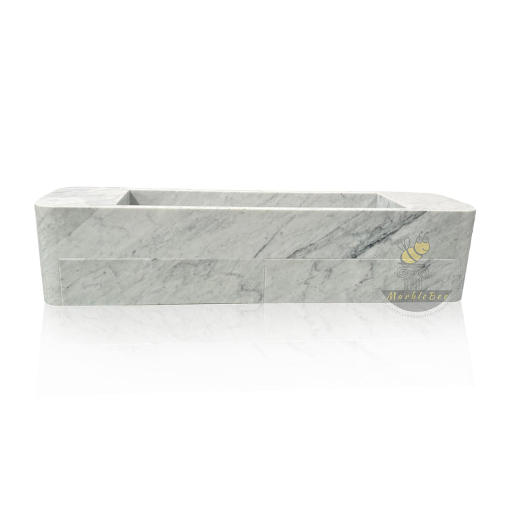 Floating Marble Sink 60 Inch Italy Carrara Marble