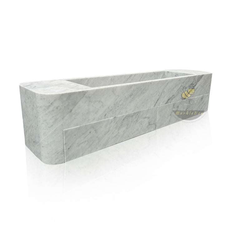 Floating Marble Sink 60 Inch Italy Carrara Marble