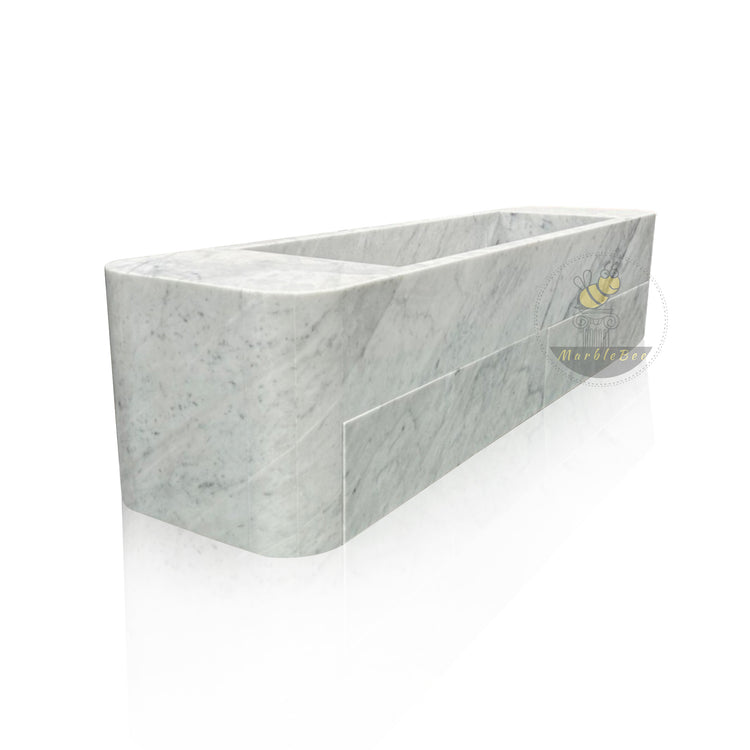 Floating Marble Sink 60 Inch Italy Carrara Marble