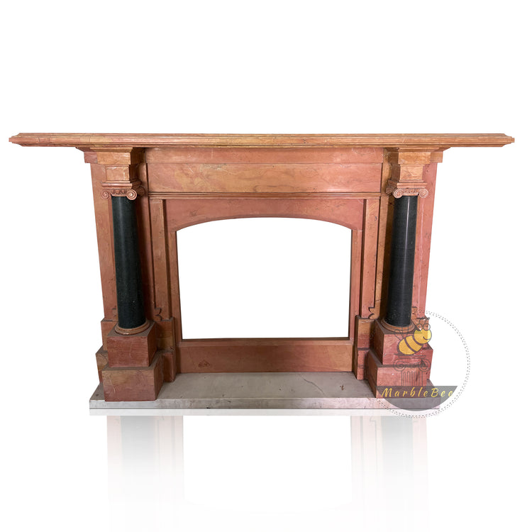 Peach Blossom Marble Fireplace Mantel