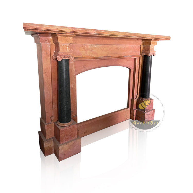 Peach Blossom Marble Fireplace Mantel