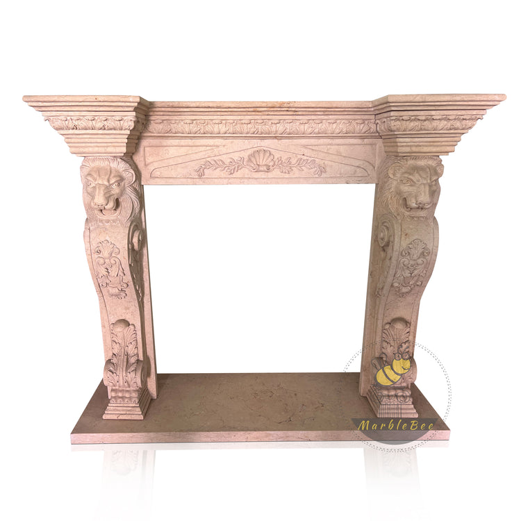 Egyptian Beige Marble Fireplace