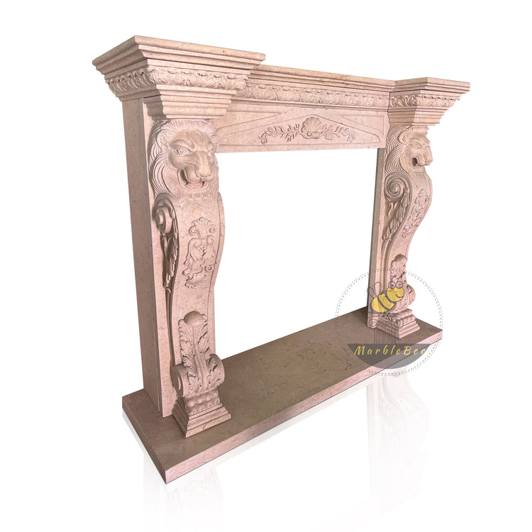 Egyptian Beige Marble Fireplace