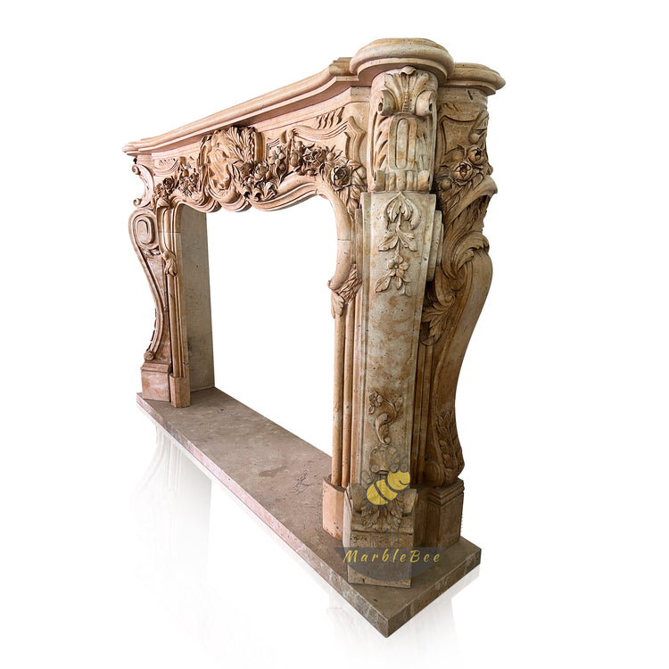 Travertine Marble Mantel