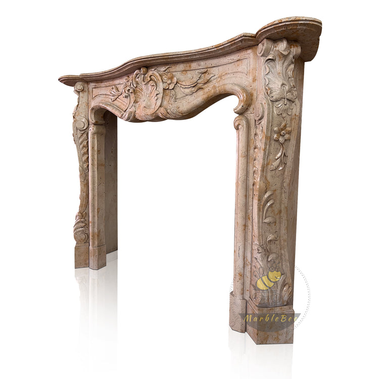 Light Brown Limestone Hearth