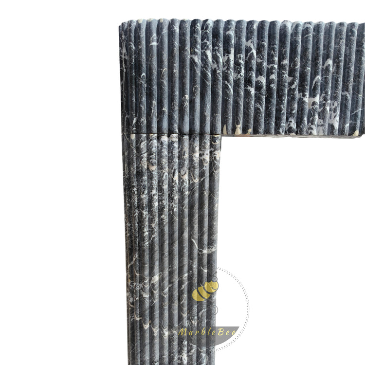 Black Marble fireplace modern fluted design