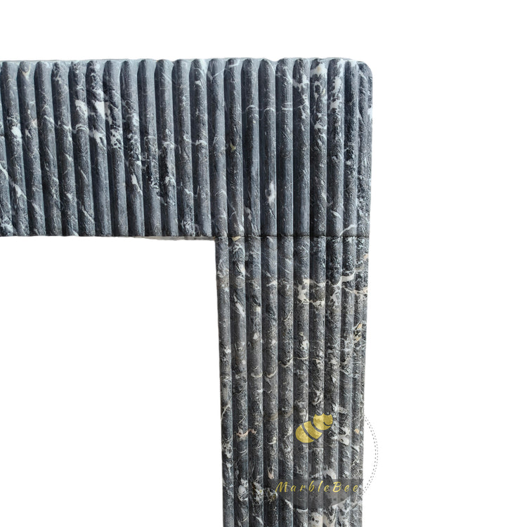 Black Marble fireplace modern fluted design