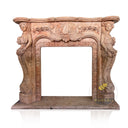 Travertine marble fireplace mantel