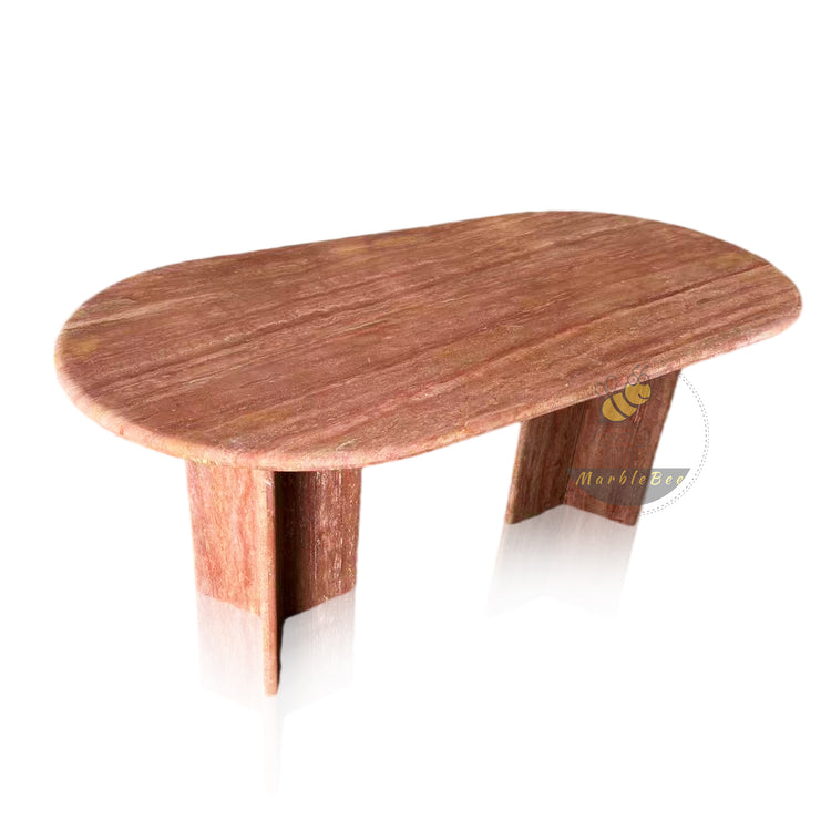 Red Travertine Table for 6 In Stock with Free Delivery