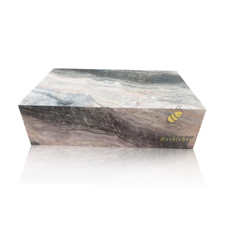 Venice Brown Solid Marble Coffee Table In Stock with Free Delivery