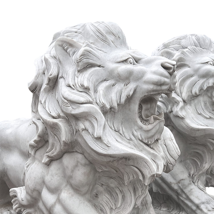 White Marble Large Lion Statues For Sale