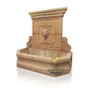 Lion Head Wall Fountain Beige Marble