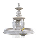 196" Tall Fountain Outdoor - 2 Tier Statuary Fountain made from White Marble