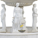 196" Tall Fountain Outdoor - 2 Tier Statuary Fountain made from White Marble