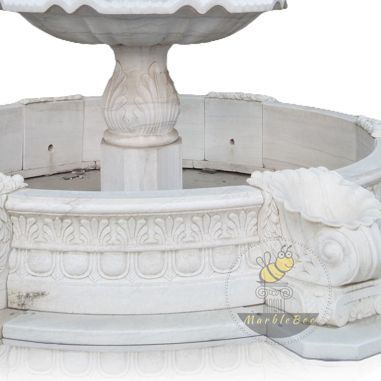 White Marble Garden With Fountain