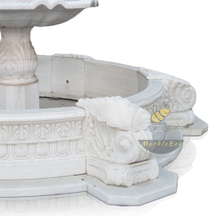White Marble Garden With Fountain