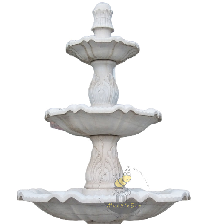 White Marble Garden With Fountain