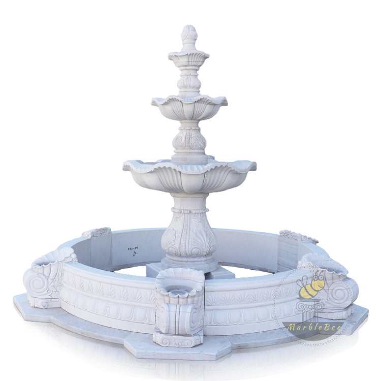 White Marble Waterfall Fountain Outdoor