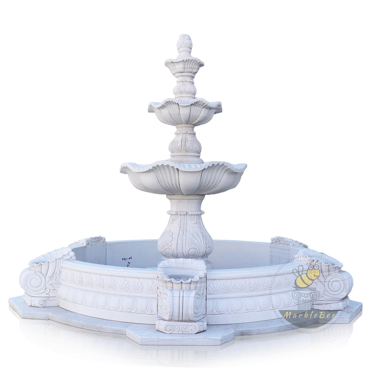 White Marble Waterfall Fountain Outdoor