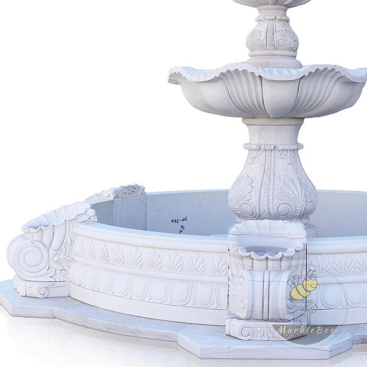 White Marble Waterfall Fountain Outdoor