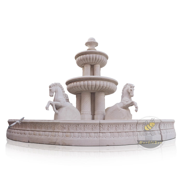 White Marble Exterior Water Fountain