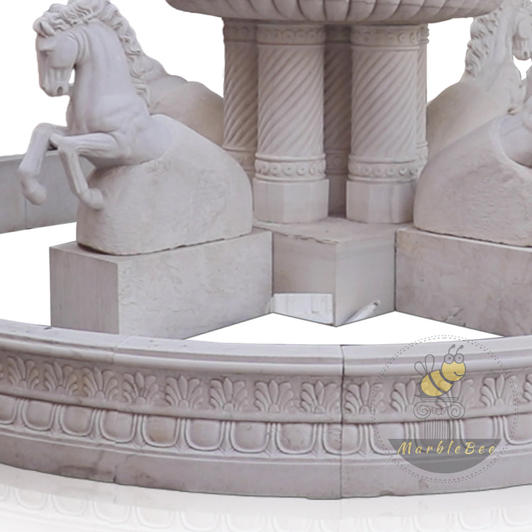 White Marble Exterior Water Fountain