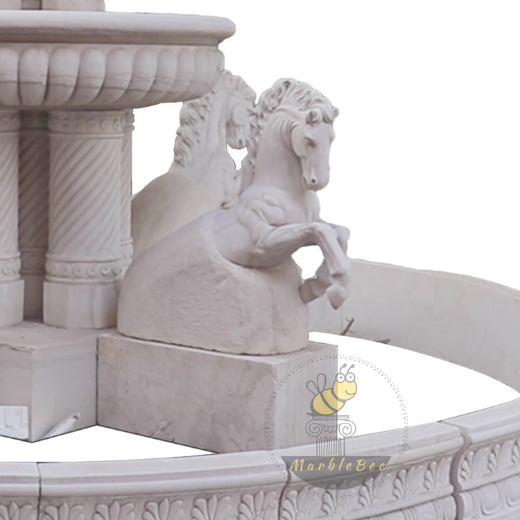 White Marble Exterior Water Fountain
