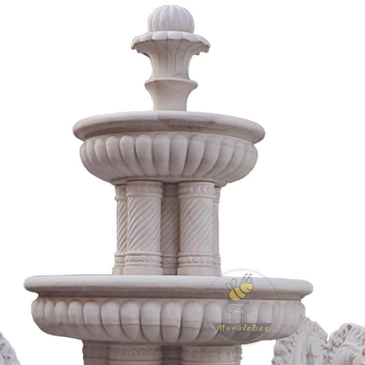 White Marble Exterior Water Fountain