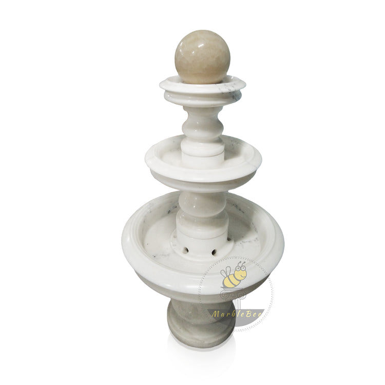 White Marble & Sunset Marble Fountain For Pond