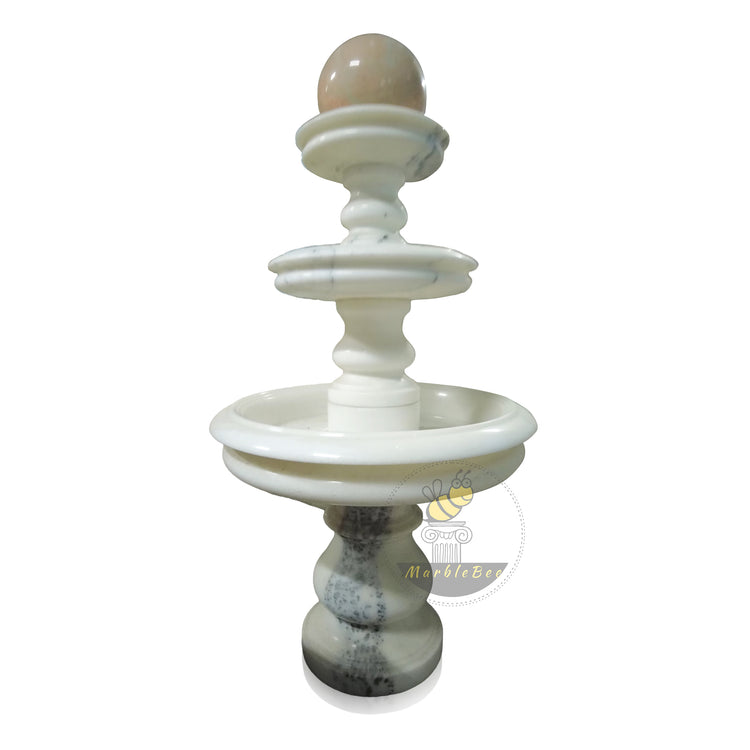 White Marble & Sunset Marble Fountain For Pond