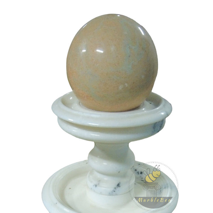 White Marble & Sunset Marble Fountain For Pond