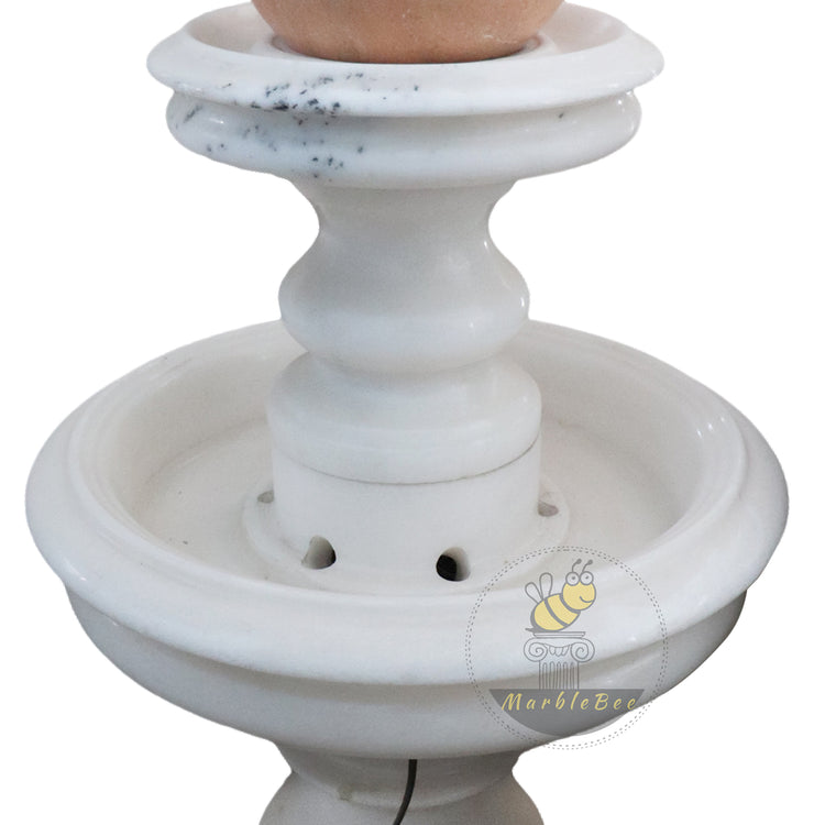 White Marble & Sunset Marble Ball Fountain