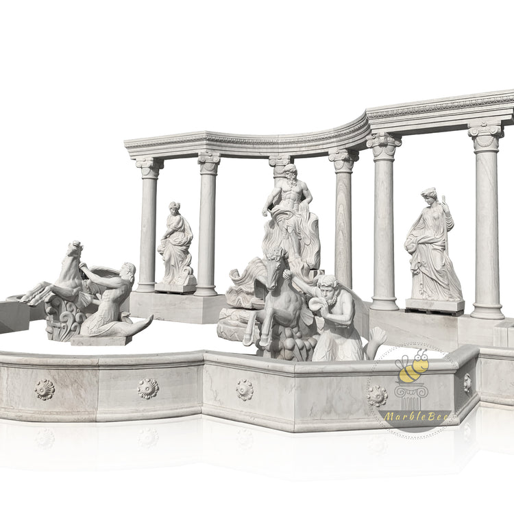 White Marble Trevi Fountain Replica In Marble