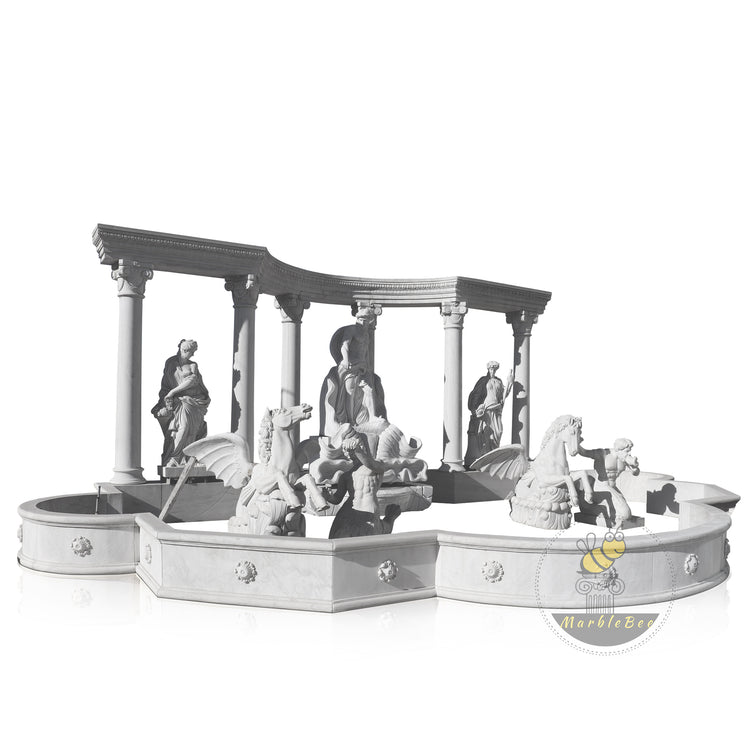 White Marble Trevi Fountain Replica In Marble