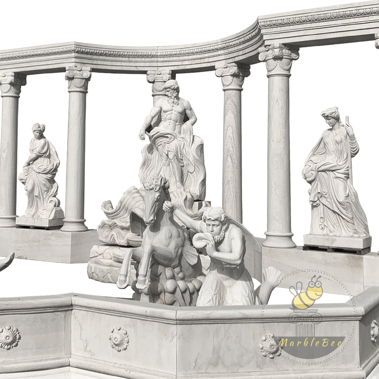 White Marble Trevi Fountain Replica In Marble