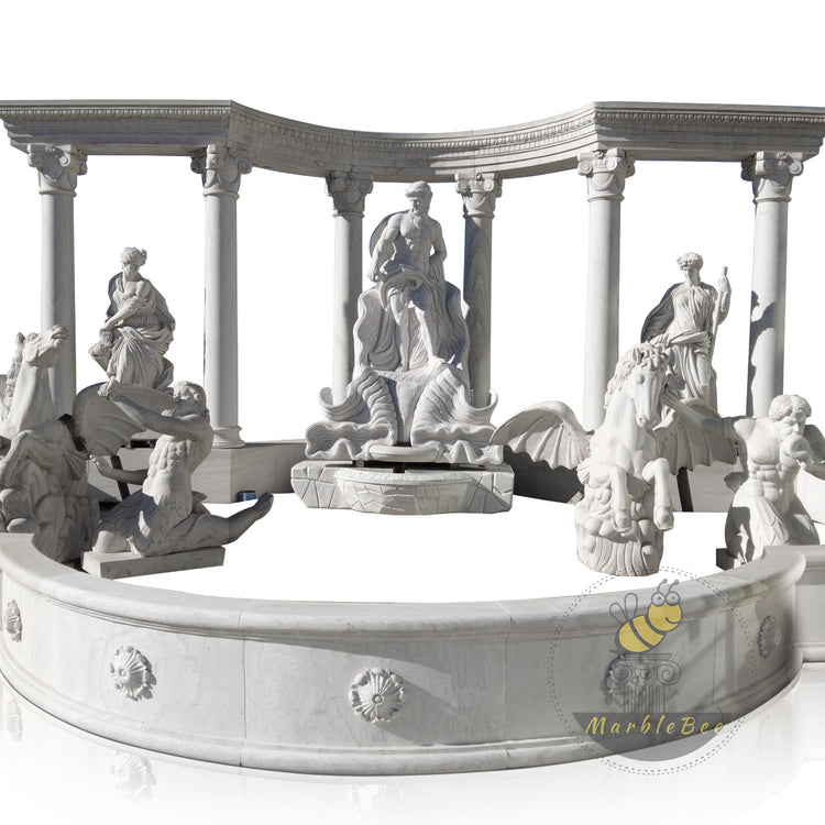 White Marble Trevi Fountain Replica In Marble