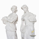 Four Seasons Marble Statues with Pedestals