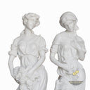 Four Seasons Marble Statues with Pedestals
