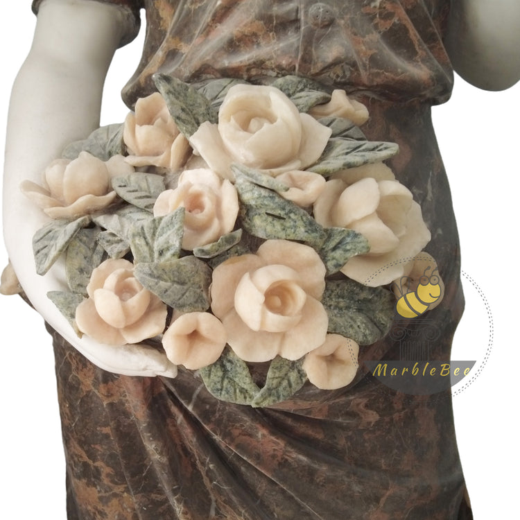White and Brown Marble Athena Garden Statue