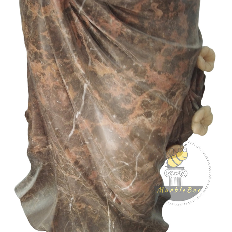 White and Brown Marble Athena Garden Statue