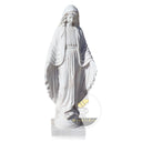 St. Mary Garden Statue – 59" Hand-Carved White Marble Sculpture
