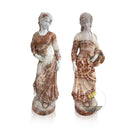Harvest Maidens – Dual Marble Statue Pair